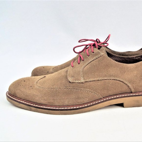 Banana Republic Men\'s Tan Suede Wingtip Lace-Up Brogue Oxford Shoes Size 9 main image 6